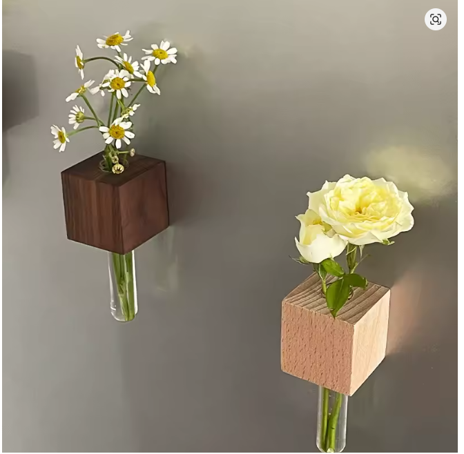 Mini Vază Magnetică din Lemn - Pentru decorarea interioară