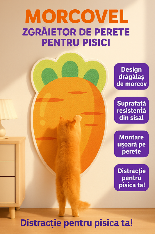 Morcovel - Suprafață de zgâriat pentru pisica ta (50x80 cm) + jucărie de pluș interactivă GRATIS